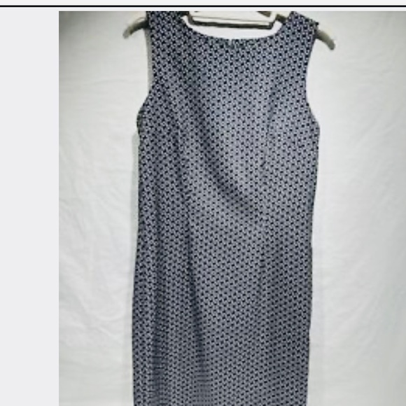MARIO SERRANI Italy Dress Geometric Grey Black White Round Neck S/L Zip Sz 10 - Picture 8 of 12